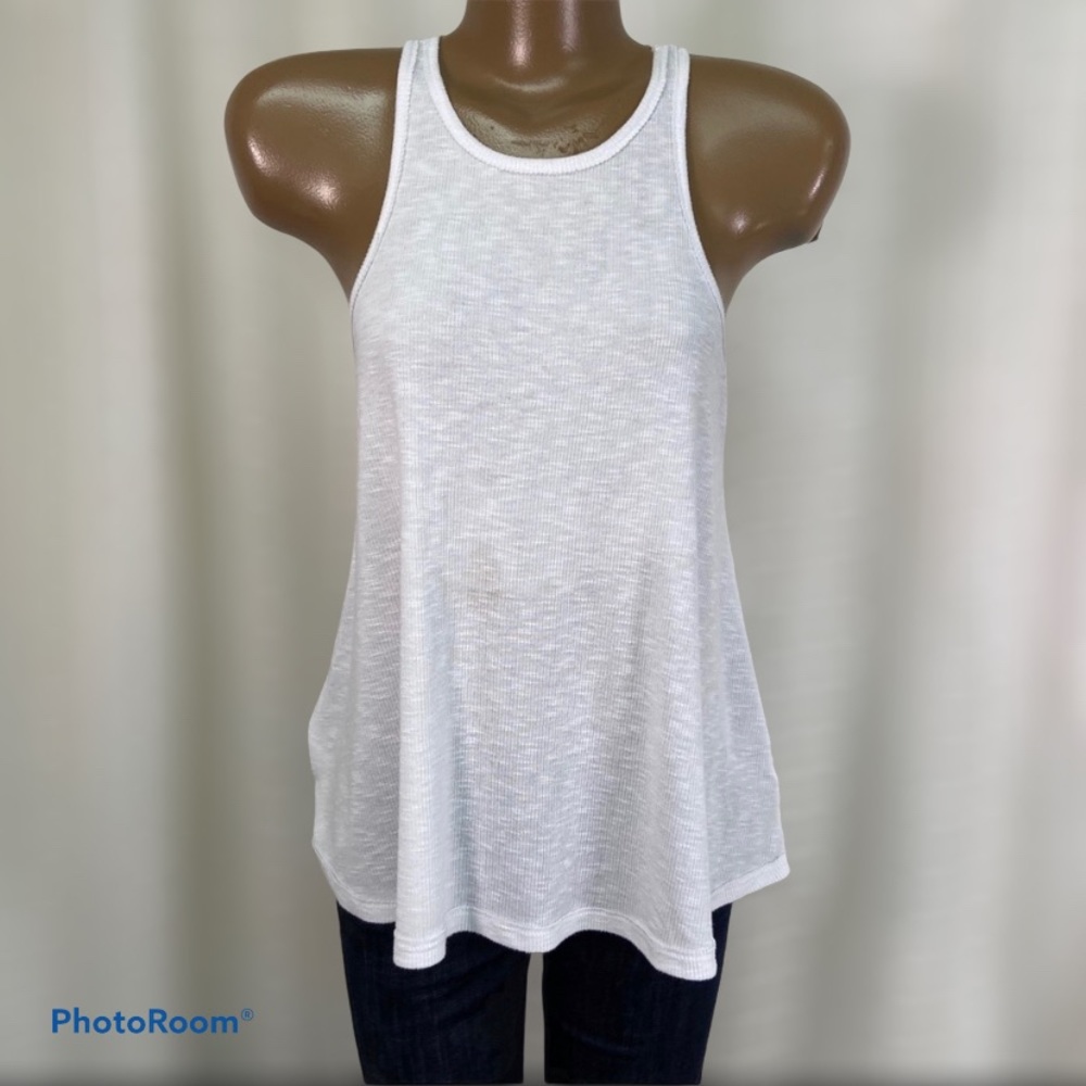 Free People White Racetrack Rib tank M/M